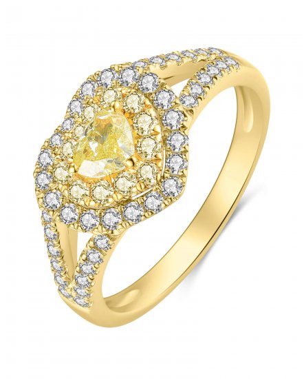 MULTI TONE HEART SHAPE DIAMOND ENGAGEMENT RING (TR4146)